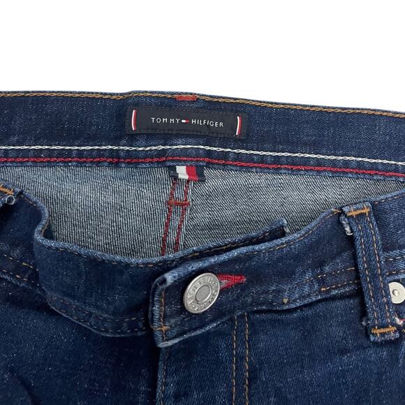 Tommy Hilfiger Mens Straight Leg Dark Wash Jeans - Picture 7 of 7